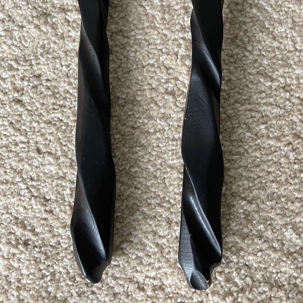 Vintage Unique Handles ENRICO Black Dark Brown Wooden Salad Serving Spoon Set - Picture 5 of 7